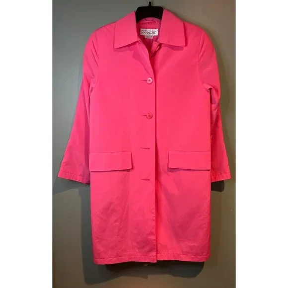 Panache Pink Coat Women’s M Knee Length Barbiecore Coquette Cottagecore office - Picture 7 of 10